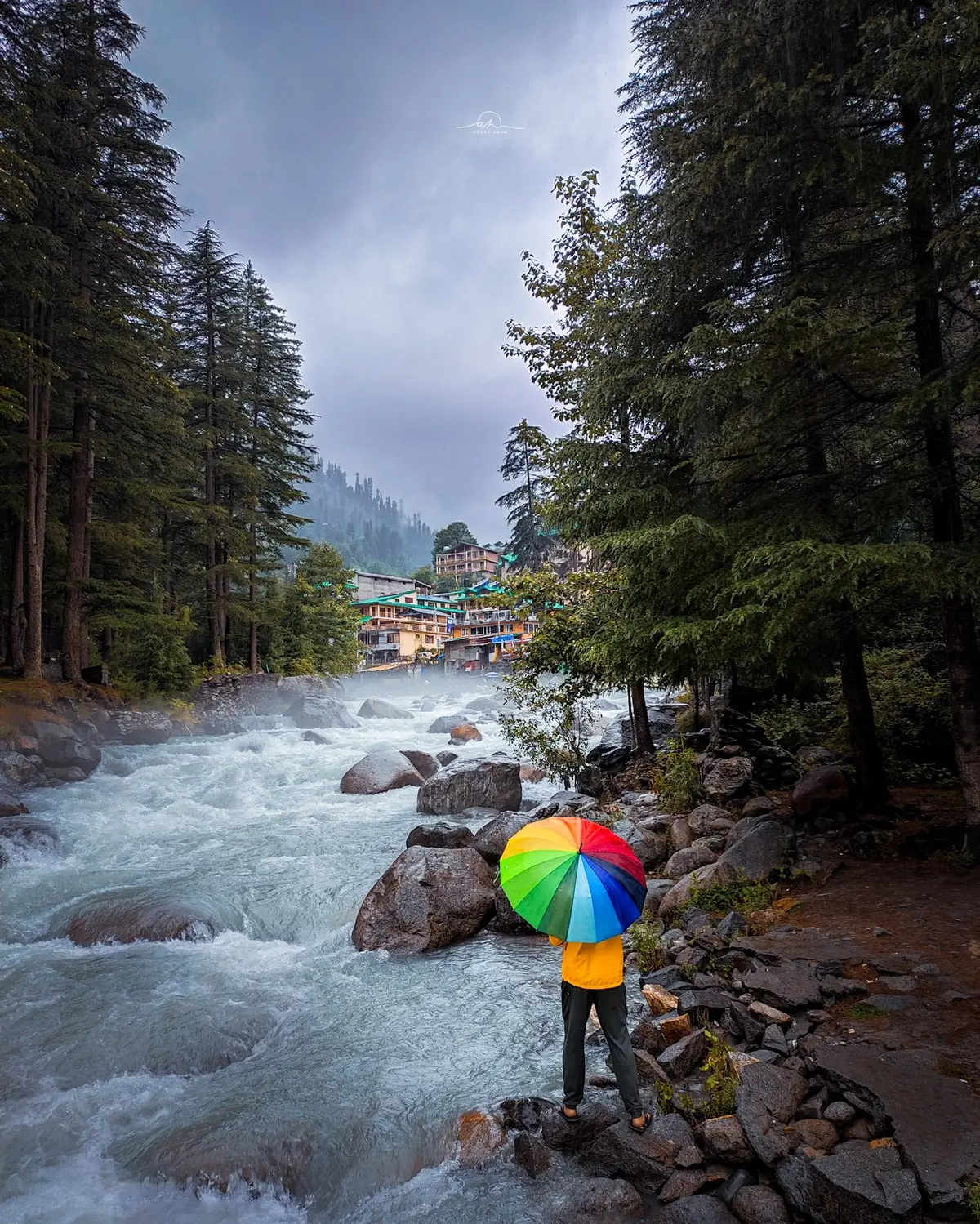 1. On the river banks of Old Manali